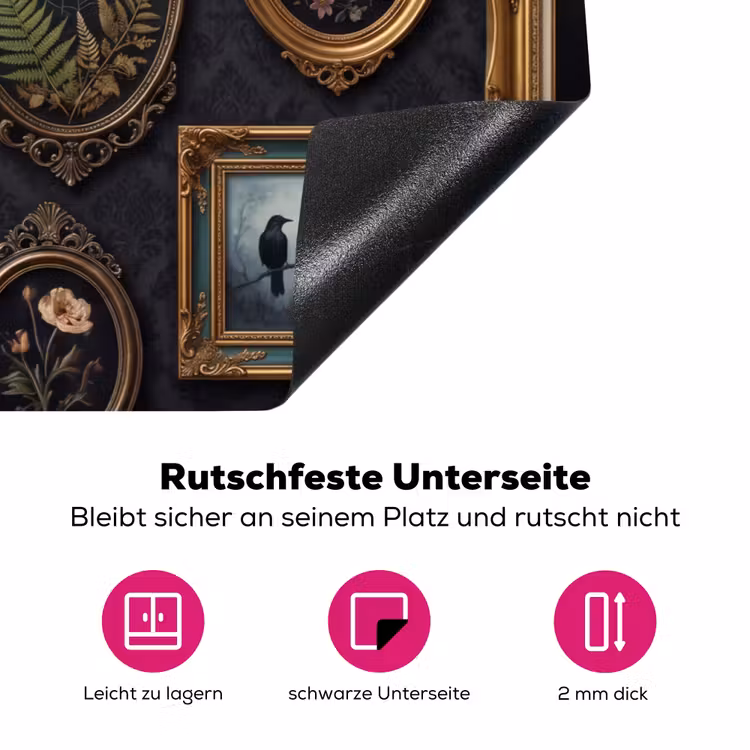 Kunst - Collectie - Vintage - Klassiek - Donker Inductie beschermer vinyl 3mm klein -zzzzzzz-lf-onderkant