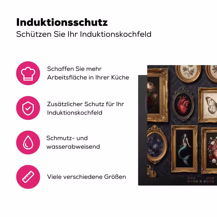 Kunst - Collectie - Vintage - Klassiek - Donker Inductie beschermer vinyl 3mm klein -zzzzzzz-lf-ups