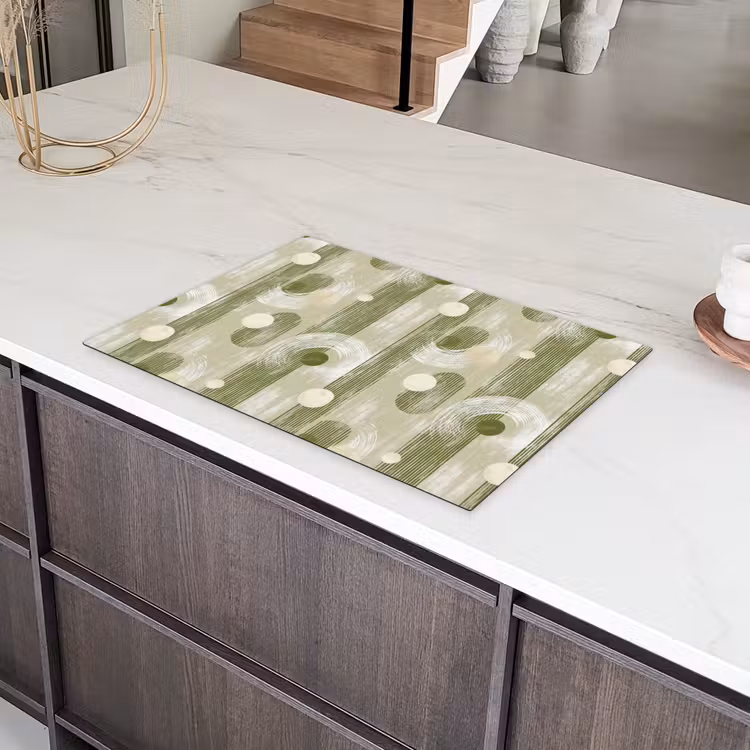 Artistiek - Modern - Groen Inductie beschermer vinyl 3mm klein 276 -sfeer8