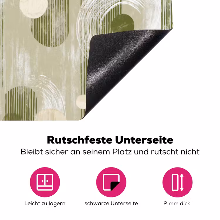 Artistiek - Modern - Groen Inductie beschermer vinyl 3mm klein 276 -zzzzzzz-lf-onderkant