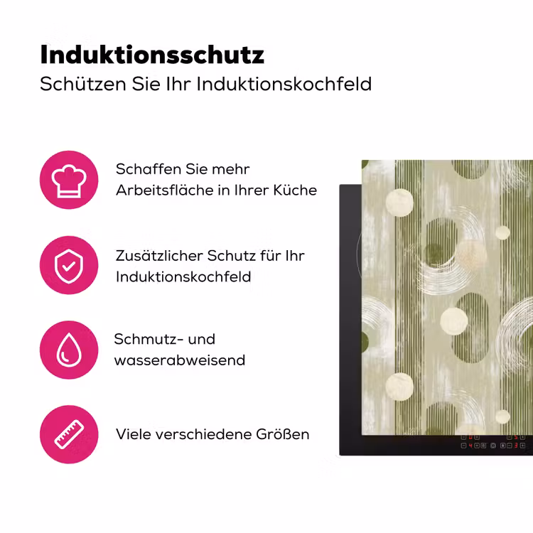 Artistiek - Modern - Groen Inductie beschermer vinyl 3mm klein 276 -zzzzzzz-lf-ups