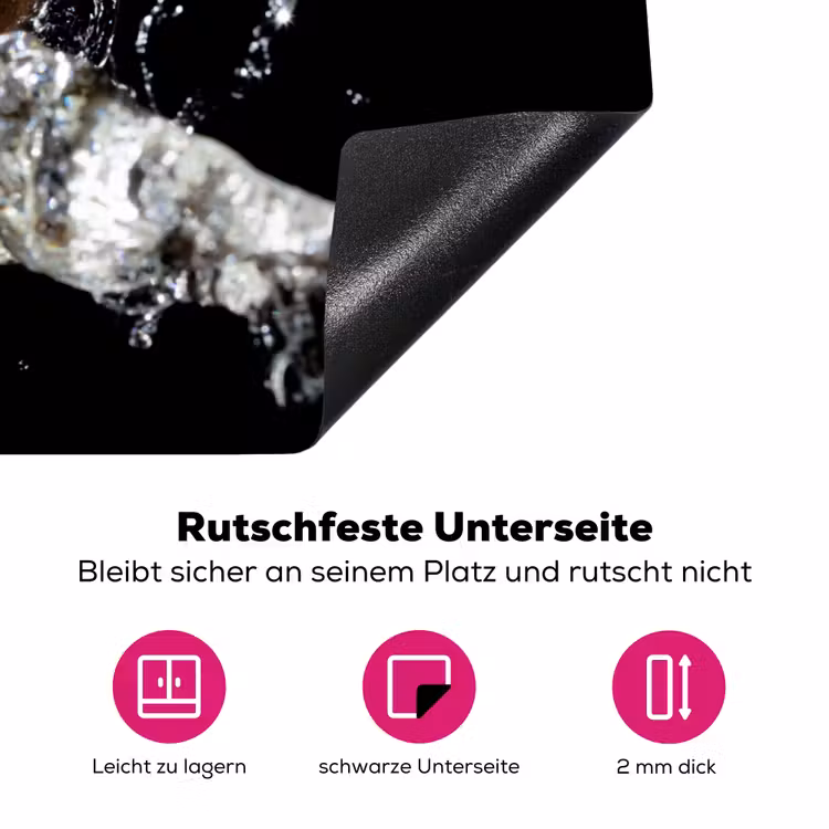 Kiwi in Waterkunstwerk Inductie beschermer vinyl 3mm klein -zzzzzzz-lf-onderkant