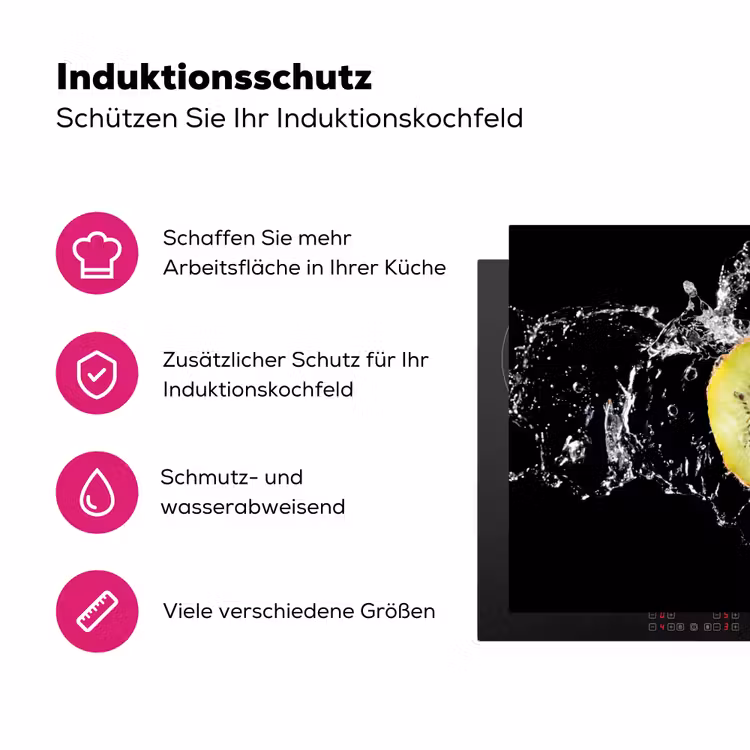 Kiwi in Waterkunstwerk Inductie beschermer vinyl 3mm klein -zzzzzzz-lf-ups