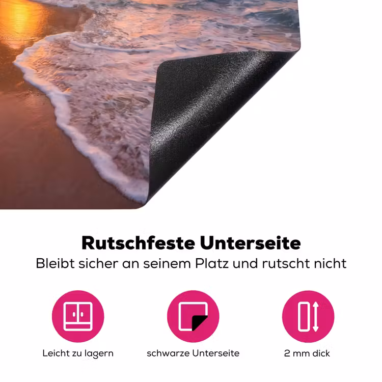 Kust - Rots - Zonsondergang - Zee - Natuur Inductie beschermer vinyl 3mm middel -zzzzzzz-lf-onderkant