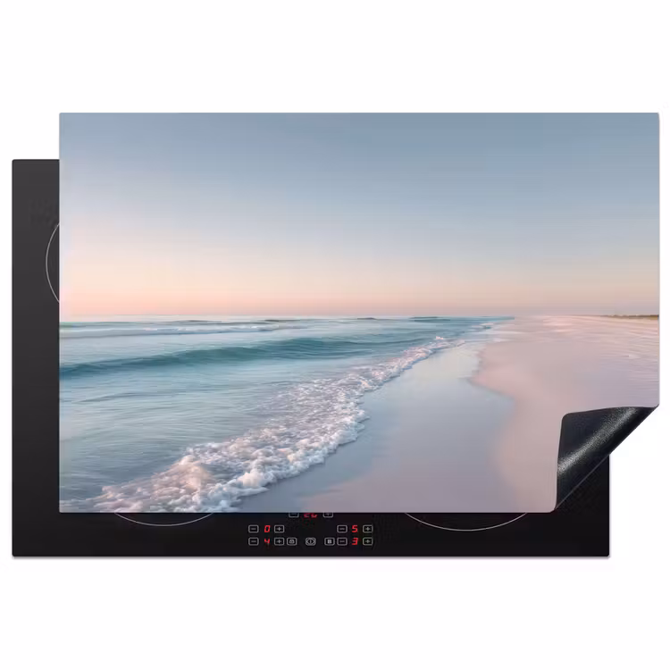 Kustlijn - Pastel - water Inductie beschermer vinyl 3mm klein -3d