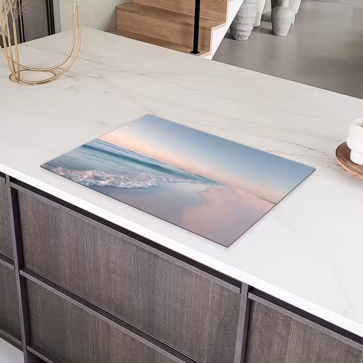 Kustlijn - Pastel - water Inductie beschermer vinyl 3mm klein -sfeer8