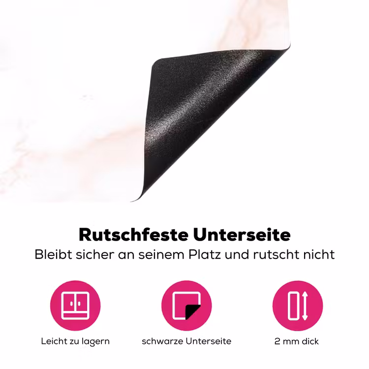 Zalmroze - Marmer - Aders Inductie beschermer vinyl 3mm klein 276 -zzzzzzz-lf-onderkant