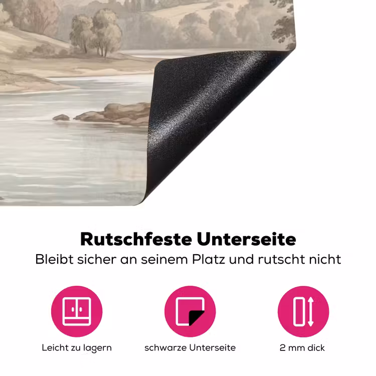 Landhuis - Rivier - Vee Inductie beschermer vinyl 3mm klein -zzzzzzz-lf-onderkant