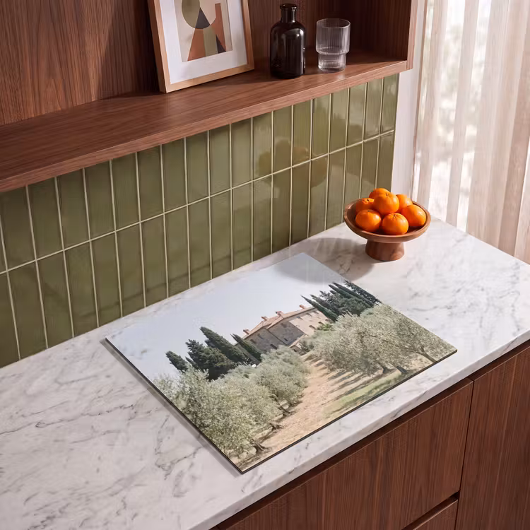 Herdabdeckplatte - Landhaus – Olivenbaum – Obstgarten - Landhuis - olijfboom - gaard Inductie beschermer vinyl 3mm middel