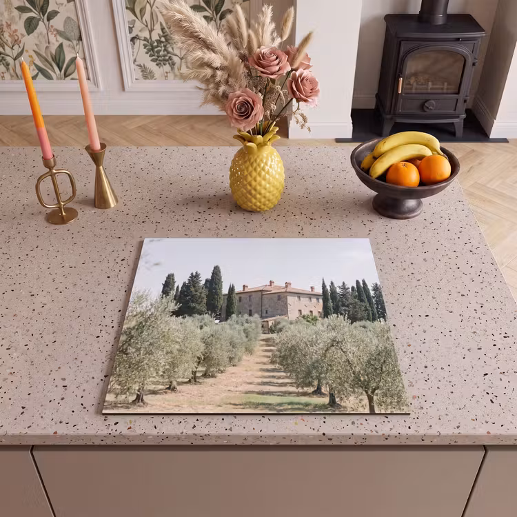 Herdabdeckplatte - Landhaus – Olivenbaum – Obstgarten - Landhuis - olijfboom - gaard Inductie beschermer vinyl 3mm middel