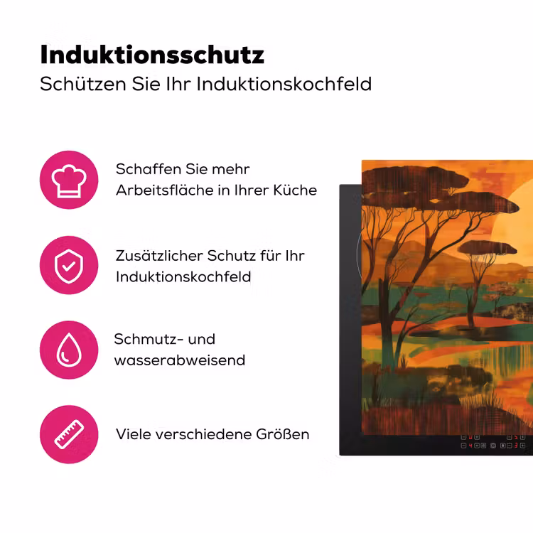 Landschap - Afrikaans - Zon Inductie beschermer vinyl 3mm klein -zzzzzzz-lf-ups