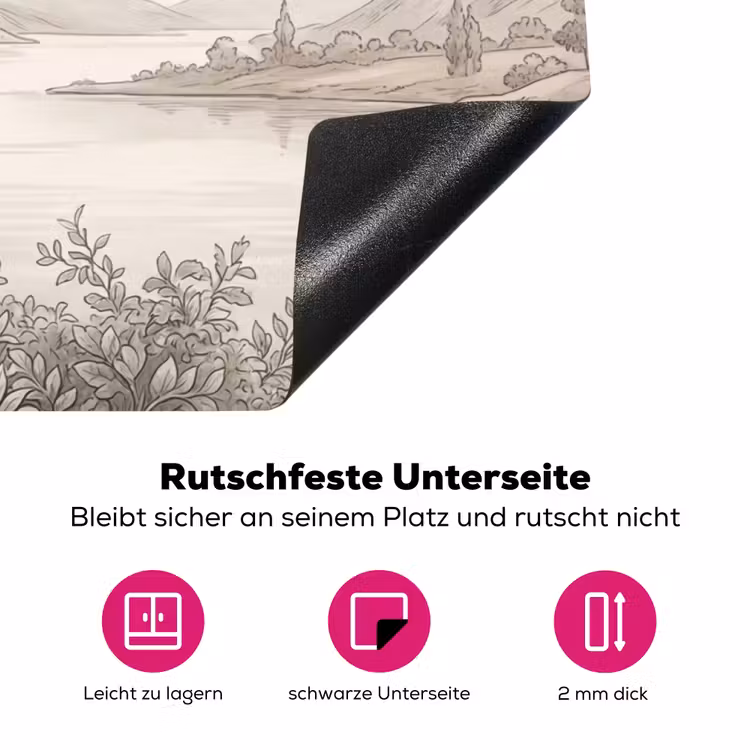 Landschap - Bergen - Meer - Natuur Inductie beschermer vinyl 3mm klein -zzzzzzz-lf-onderkant