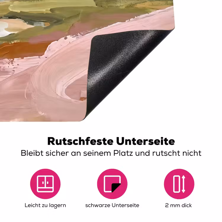 Landschap - Rivier - Abstract - Roze - Groen Inductie beschermer vinyl 3mm middel -zzzzzzz-lf-onderkant