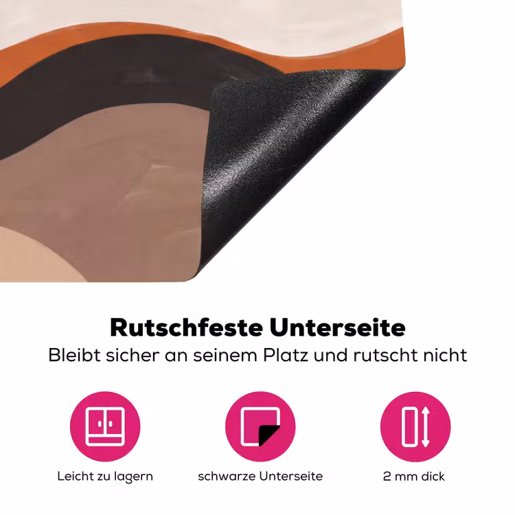 Landschap - Heuvels - Zon - Abstract - Oranje Inductie beschermer vinyl 3mm klein -zzzzzzz-lf-onderkant