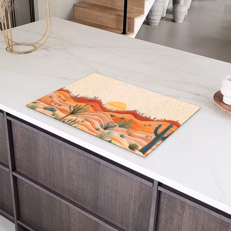 Landschap - Heuvels - Zonsondergang Inductie beschermer vinyl 3mm klein -sfeer8