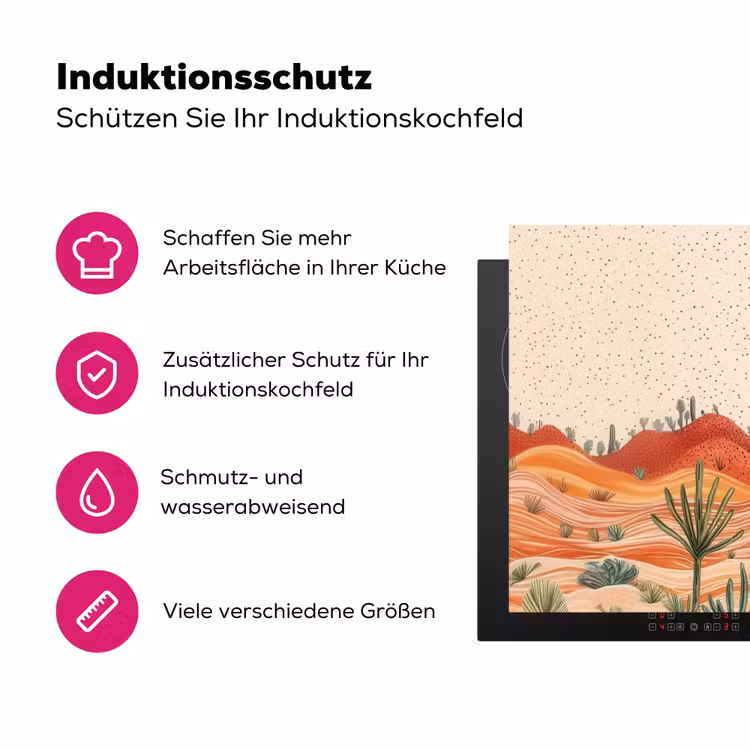 Landschap - Heuvels - Zonsondergang Inductie beschermer vinyl 3mm klein -zzzzzzz-lf-ups