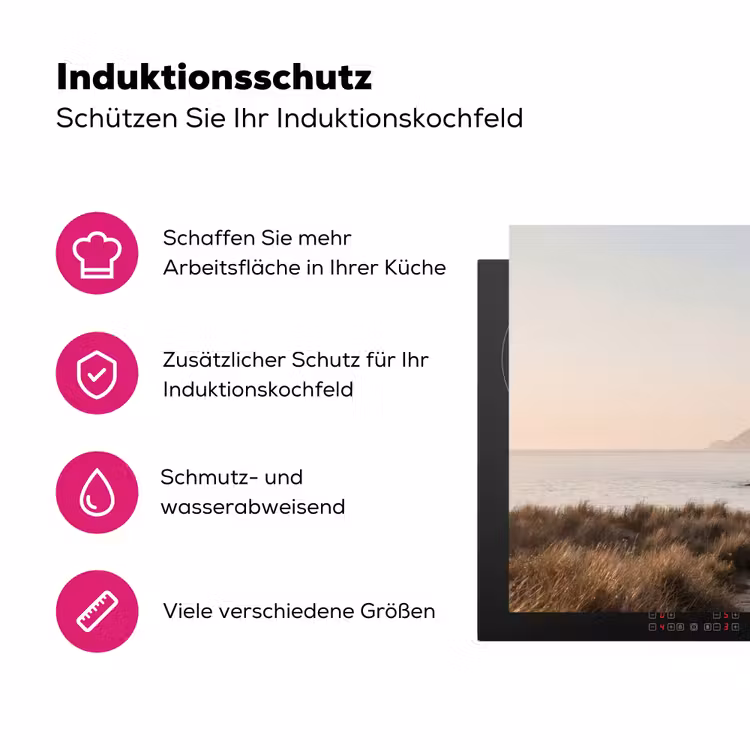 Landschap - Kust - Duinen Inductie beschermer vinyl 3mm klein -zzzzzzz-lf-ups