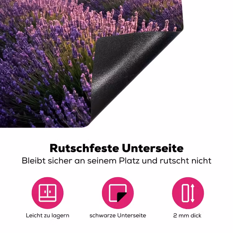 Landschap - Lavendelveld - Paars Inductie beschermer vinyl 3mm klein -zzzzzzz-lf-onderkant