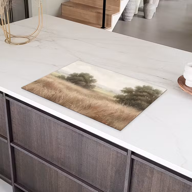 Landschap - Minimalistisch - Beige Inductie beschermer vinyl 3mm klein -sfeer8