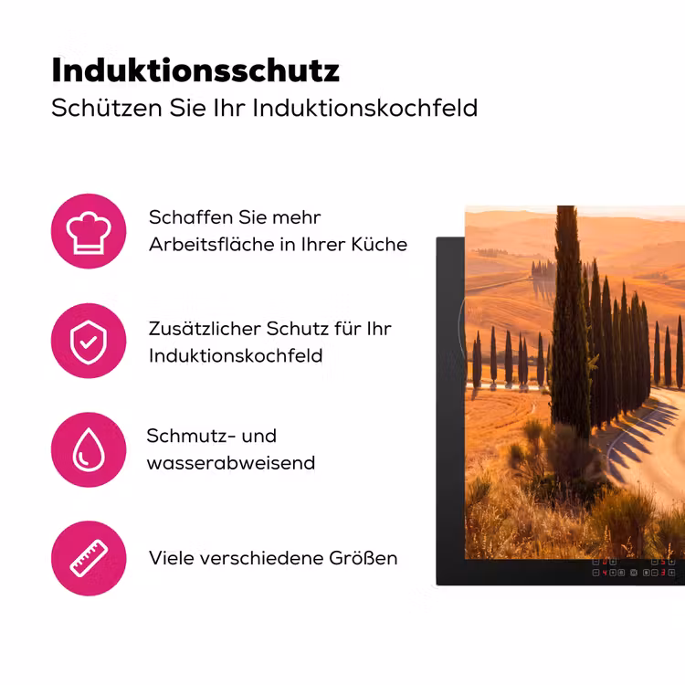Landschap - Weg - Bomen - Natuur - Goud Inductie beschermer vinyl 3mm middel -zzzzzzz-lf-ups