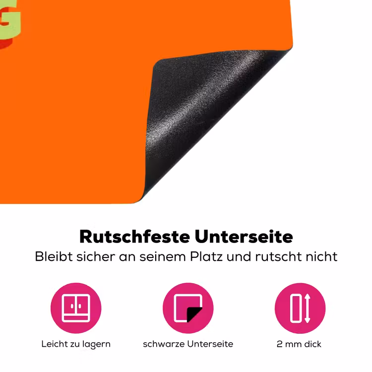 Slow down you're doing fine - Oranje - Simple Inductie beschermer vinyl 3mm klein -zzzzzzz-lf-onderkant