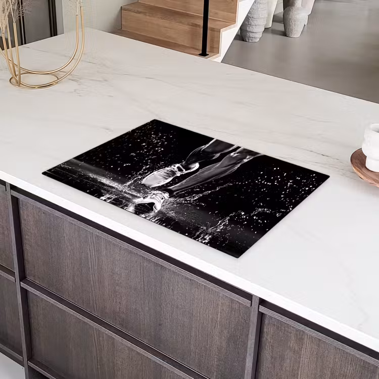 Hardloopschoenen - Rennen - Druppels - Zwart Inductie beschermer vinyl 3mm klein -sfeer8