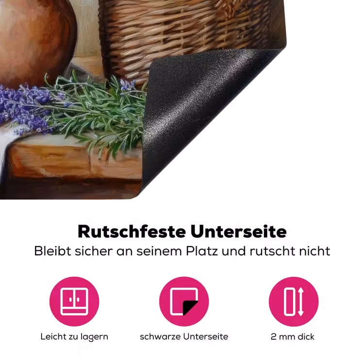 Lavendel - Brood - Stilleven Inductie beschermer vinyl 3mm middel -zzzzzzz-lf-onderkant