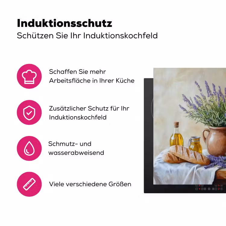 Lavendel - Brood - Stilleven Inductie beschermer vinyl 3mm middel -zzzzzzz-lf-ups
