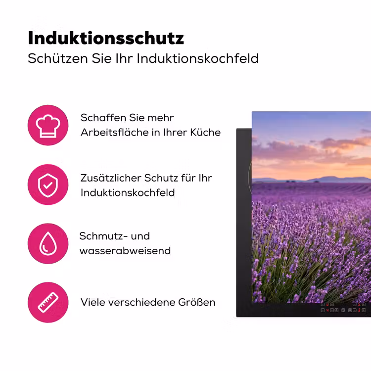 Lavendel - Veld - Natuur - Paars Inductie beschermer vinyl 3mm klein -zzzzzzz-lf-ups