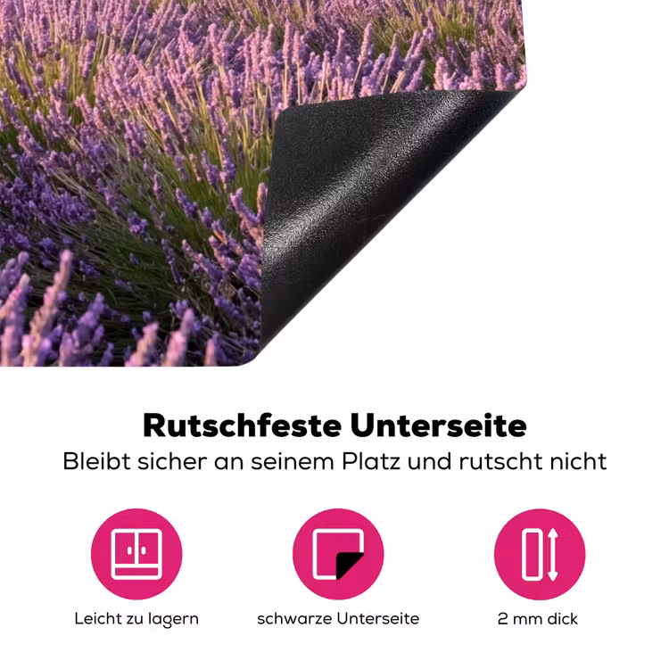 Lavendel - Landschap - Sereen - Paars Inductie beschermer vinyl 3mm klein -zzzzzzz-lf-onderkant