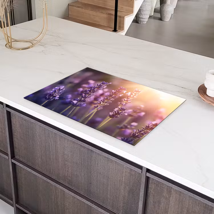Lavendelbloemen - Paars - Zonlicht Inductie beschermer vinyl 3mm klein -sfeer8