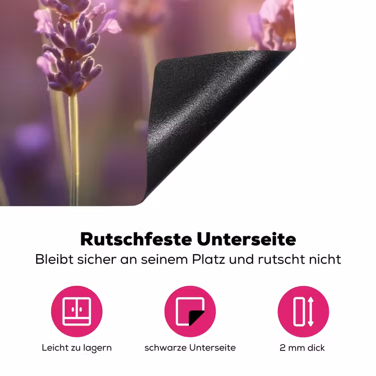 Lavendelbloemen - Paars - Zonlicht Inductie beschermer vinyl 3mm klein -zzzzzzz-lf-onderkant