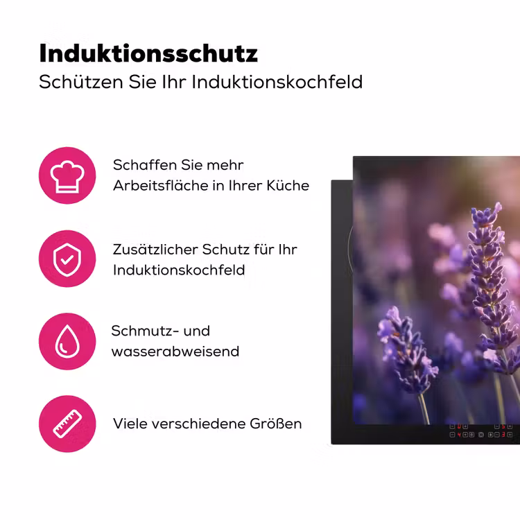 Lavendelbloemen - Paars - Zonlicht Inductie beschermer vinyl 3mm klein -zzzzzzz-lf-ups