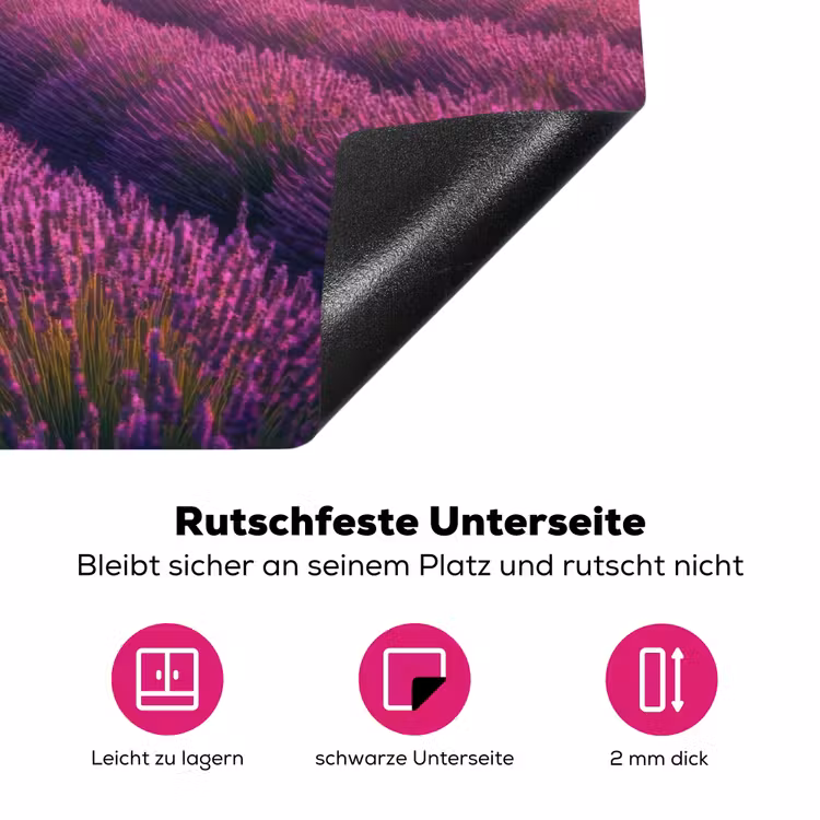 Lavendelveld - Quote - Zonsondergang Inductie beschermer vinyl 3mm klein -zzzzzzz-lf-onderkant