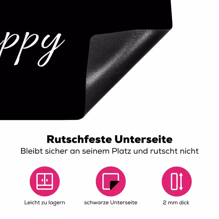 Levensvreugde in Zwart en Wit Inductie beschermer vinyl 3mm klein -zzzzzzz-lf-onderkant