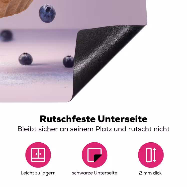 Eten - Taart - Bessen - Blauw Inductie beschermer vinyl 3mm klein -zzzzzzz-lf-onderkant