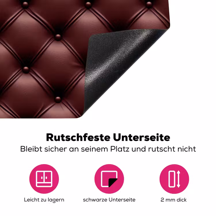 Leer - Patroon - Bordeaux Inductie beschermer vinyl 3mm klein 276 -zzzzzzz-lf-onderkant