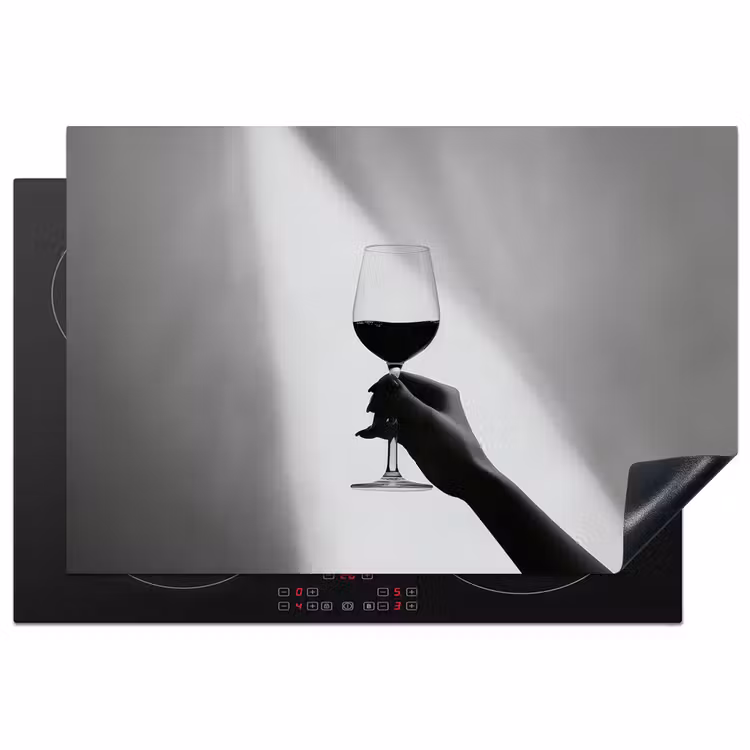 Lichtinval - Wijn - Rood - Glas Inductie beschermer vinyl 3mm klein -3d