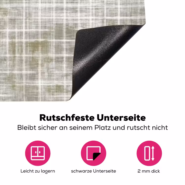 Linnen - Patroon - Groen Inductie beschermer vinyl 3mm klein 276 -zzzzzzz-lf-onderkant