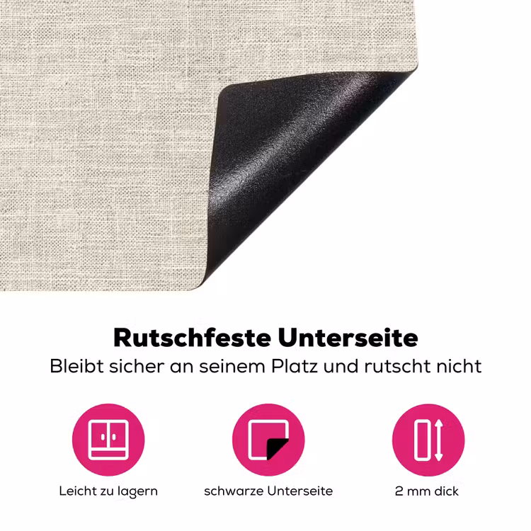 Linnen - Textuur - Beige Inductie beschermer vinyl 3mm klein 276 -zzzzzzz-lf-onderkant