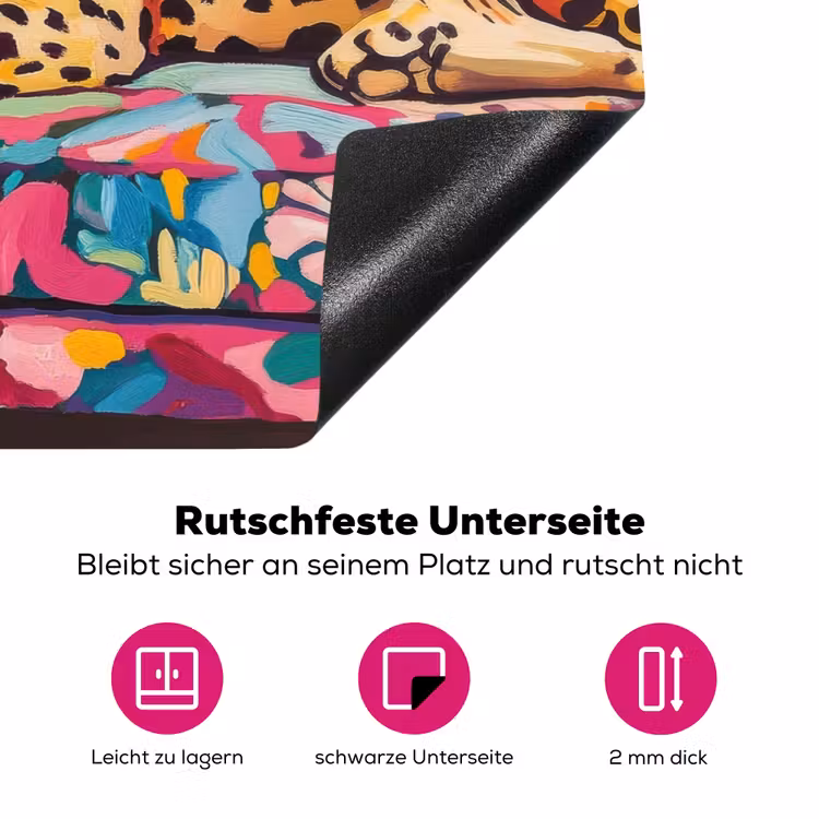 Luipaard - Kleurrijk - Tropisch Inductie beschermer vinyl 3mm klein -zzzzzzz-lf-onderkant