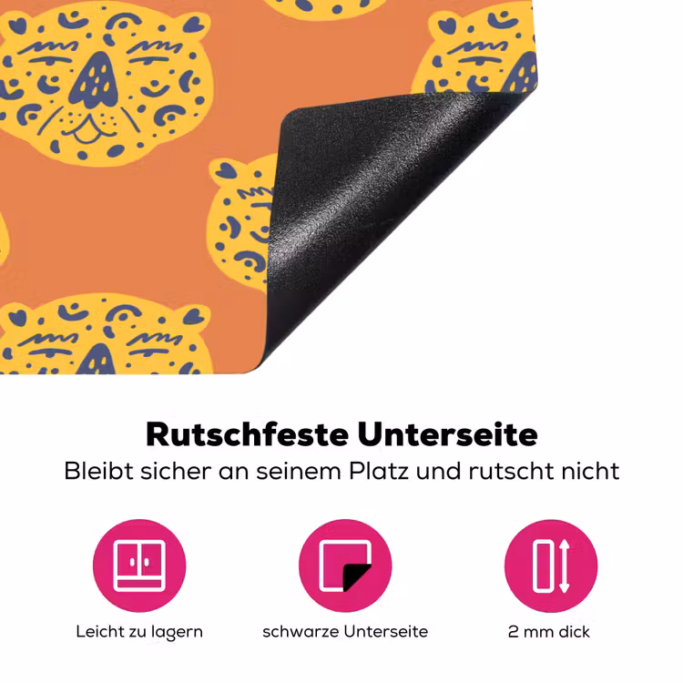 Luipaard - Gezichten - Stippen - Oranje Inductie beschermer vinyl 3mm klein 276 -zzzzzzz-lf-onderkant