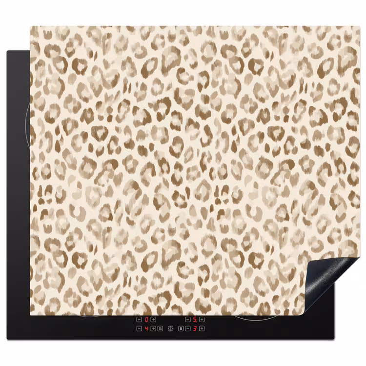 Herdabdeckplatte - Leopard - Klassisch - Beige