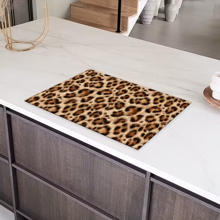Luipaard - Vacht - Bruin Inductie beschermer vinyl 3mm klein 276 -sfeer8