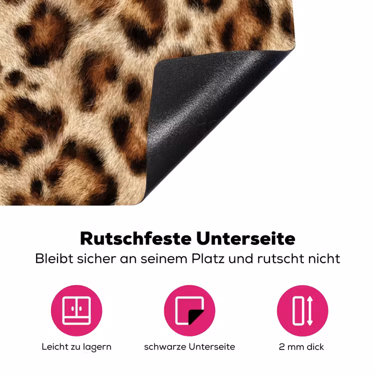Luipaard - Vacht - Bruin Inductie beschermer vinyl 3mm klein 276 -zzzzzzz-lf-onderkant