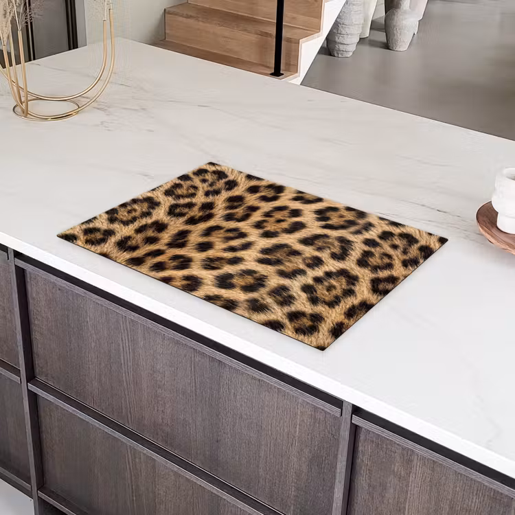Luipaard - Vacht - Klassiek - Bruin Inductie beschermer vinyl 3mm klein -sfeer8