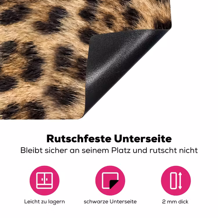 Luipaard - Vacht - Klassiek - Bruin Inductie beschermer vinyl 3mm klein -zzzzzzz-lf-onderkant