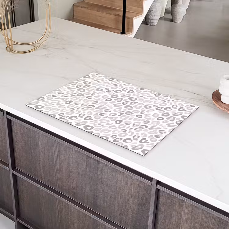 Luipaard - Motief - Grijs Inductie beschermer vinyl 3mm klein 276 -sfeer8