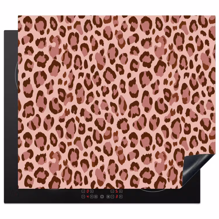 Herdabdeckplatte - Leopard - Muster - Rosa