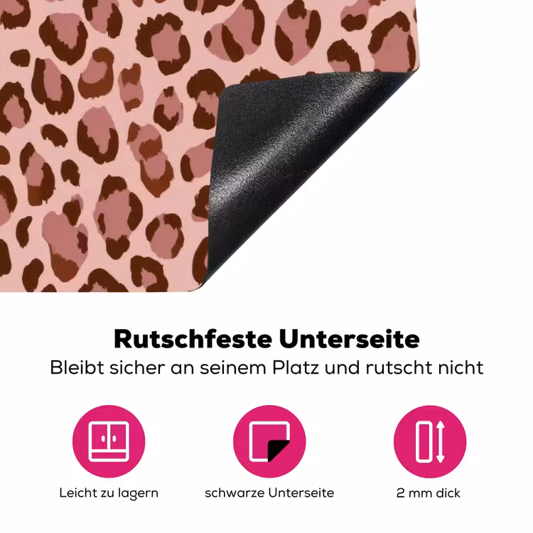 Luipaard - Patroon - Roze Inductie beschermer vinyl 3mm klein 276 -zzzzzzz-lf-onderkant